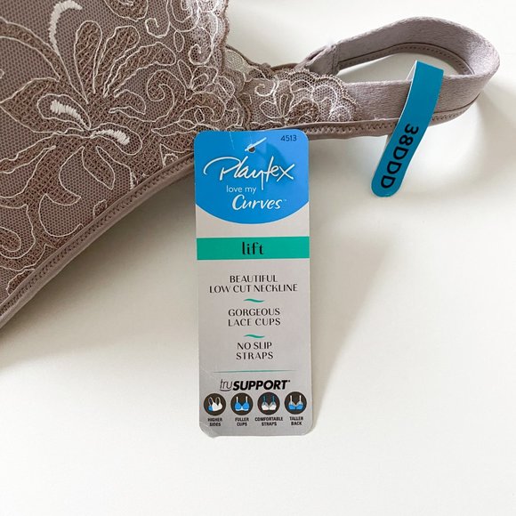 Playtex - Love My Curves - Smoothing Embroidered Underwire Bra 38DDD (38E) - Picture 9 of 12